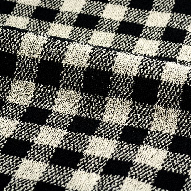 Handdoek Check Zwart