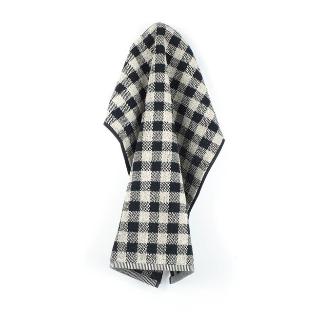 Handdoek Check Zwart