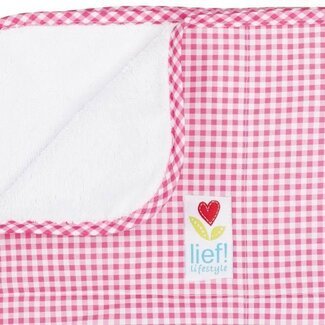 Lief! Vichy - Deken - 75x100 cm - Roze
