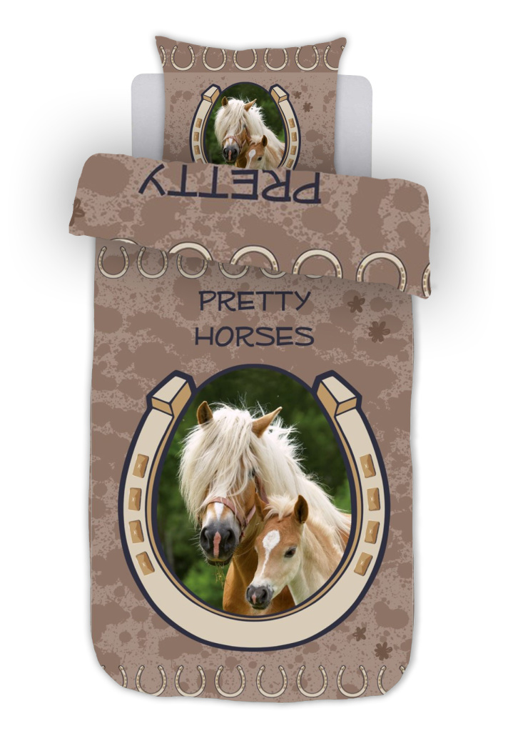 Dekbedovertrek Pretty horses flanel 140x200 cm