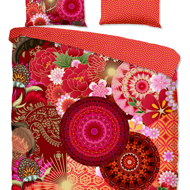 Katoensatijn dekbedovertrek Yuki