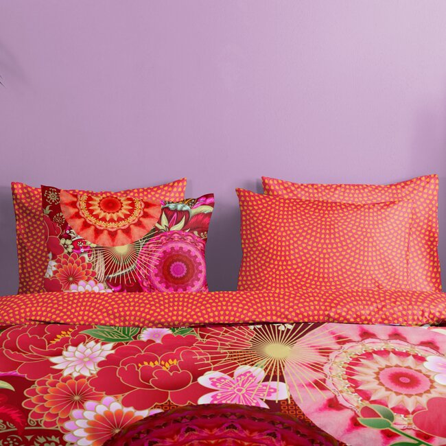 Katoensatijn dekbedovertrek Yuki