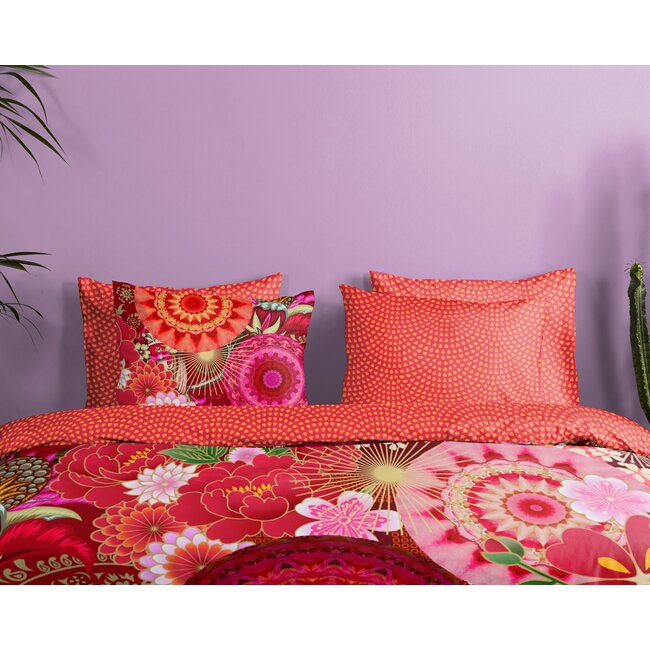 Katoensatijn dekbedovertrek Yuki