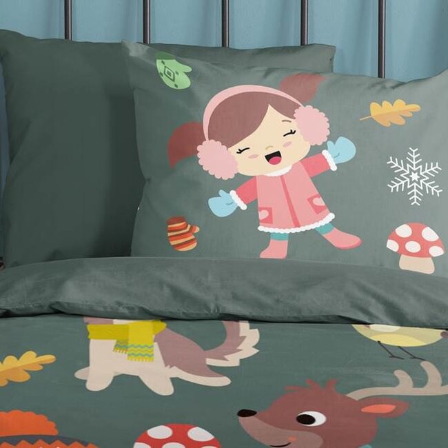 Katoen kinderdekbedovertrek winter forest - katoen - 140x220 + 60x70 cm