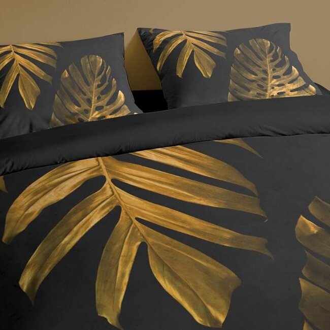 Microvezel dekbedovertrek Monstera gold