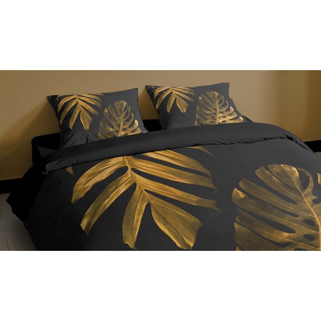Microvezel dekbedovertrek Monstera gold