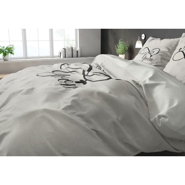 Dekbedovertrek Bride & Groom - polykatoen - 140x220 + 60x70cm