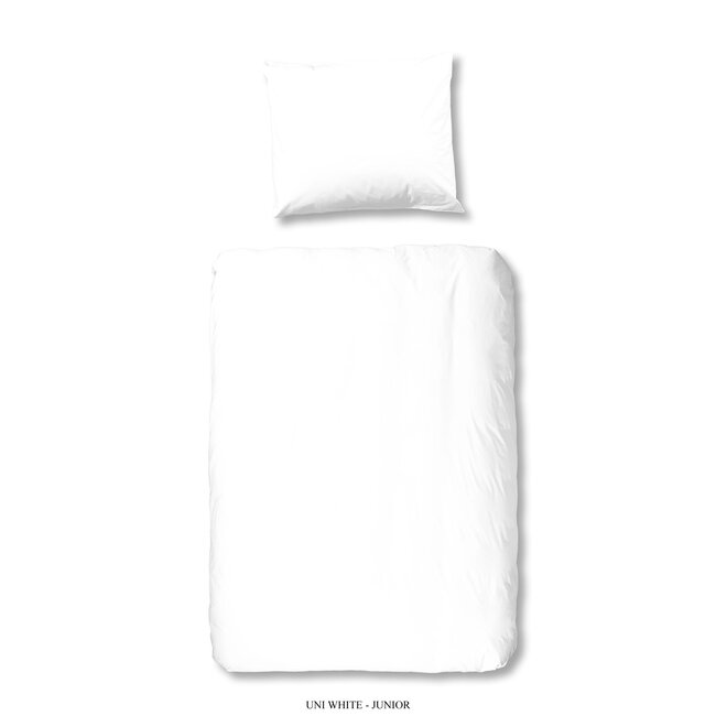 Peuter dekbedovertrek uni wit - katoen - 120x150 +60x70 cm
