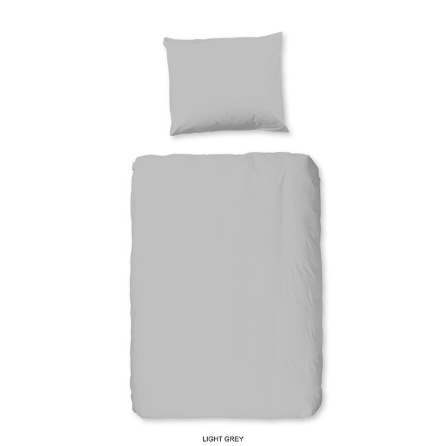Peuter dekbedovertrek uni grijs - katoen - 120x150 + 60x70 cm
