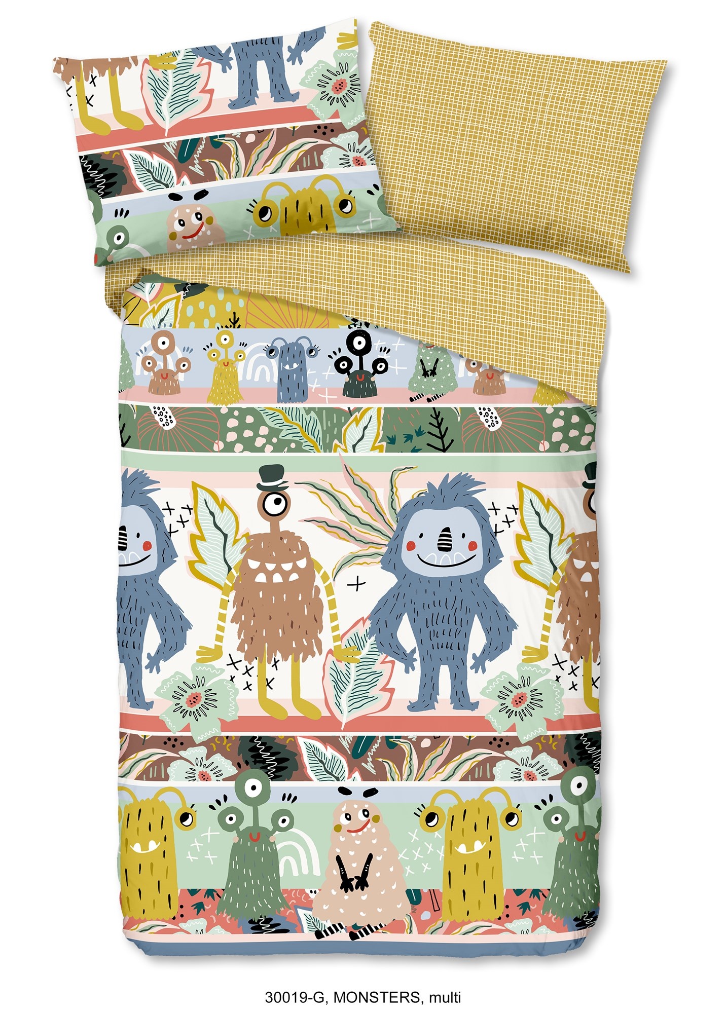 Good morning kinderdekbedovertrek monsters - katoen - 140x220 + 60x70 cm