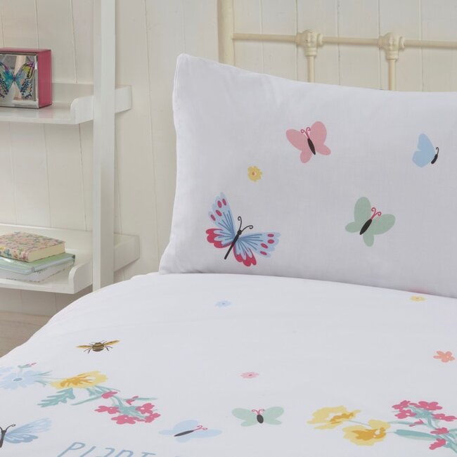 Polykatoen dekbedovertrek Butterfly & Bees -1-persoons (135x200 + 50x75cm)