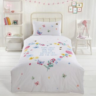 Purest Home Polykatoen dekbedovertrek Butterfly & Bees - 1-persoons (135x200 + 50x75cm)