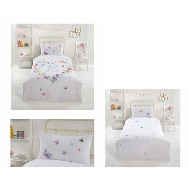 Polykatoen dekbedovertrek Butterfly & Bees -1-persoons (135x200 + 50x75cm)