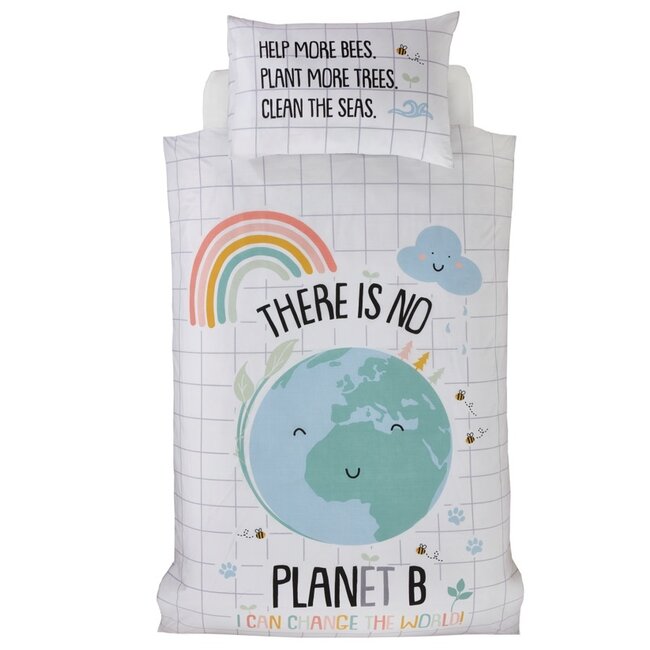 Polykatoen dekbedovertrek Planet - 2-persoons (200x200 + 2st 50x75 cm)