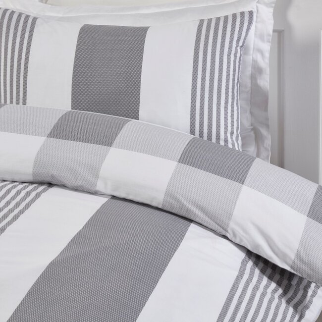 Polykatoen dekbedovertrek Chambray grijs