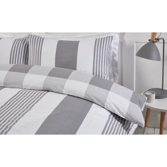 Polykatoen dekbedovertrek Chambray grijs