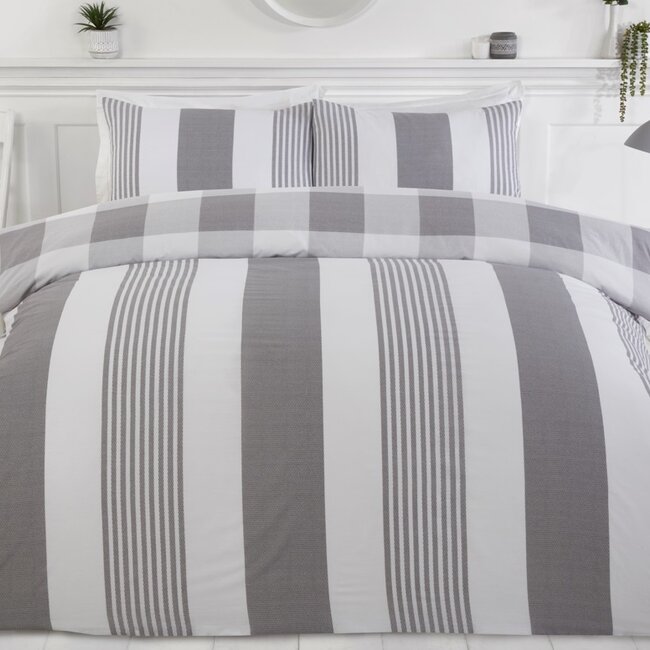 Polykatoen dekbedovertrek Chambray grijs