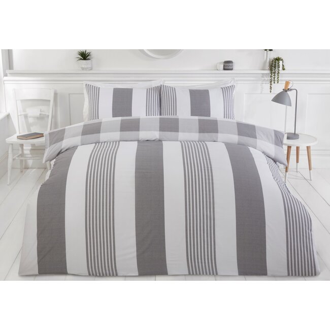 Polykatoen dekbedovertrek Chambray grijs