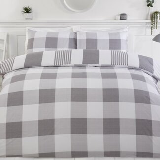 Purest Home Polykatoen dekbedovertrek Chambray grijs