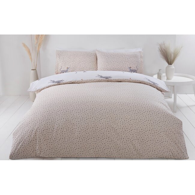 Polykatoen dekbedovertrek Leopard - Lits-jumeaux (230x220 + 2st 50x75cm)