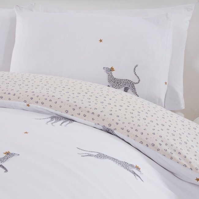 Polykatoen dekbedovertrek Leopard - Lits-jumeaux (230x220 + 2st 50x75cm)