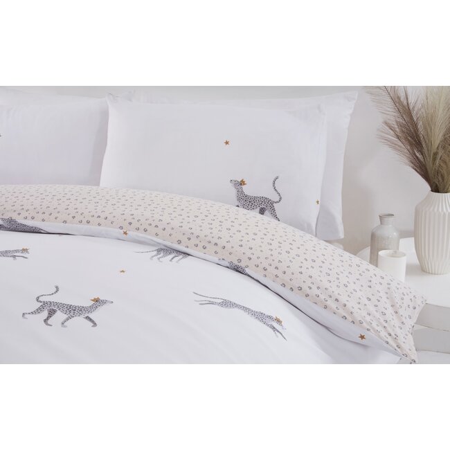 Polykatoen dekbedovertrek Leopard - Lits-jumeaux (230x220 + 2st 50x75cm)