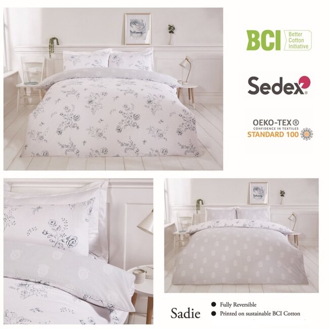 Polykatoen dekbedovertrek Sadie blauw