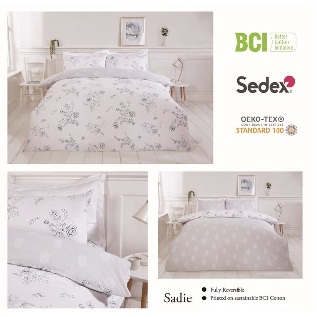 Polykatoen dekbedovertrek Sadie blauw