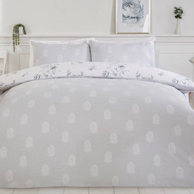 Polykatoen dekbedovertrek Sadie blauw