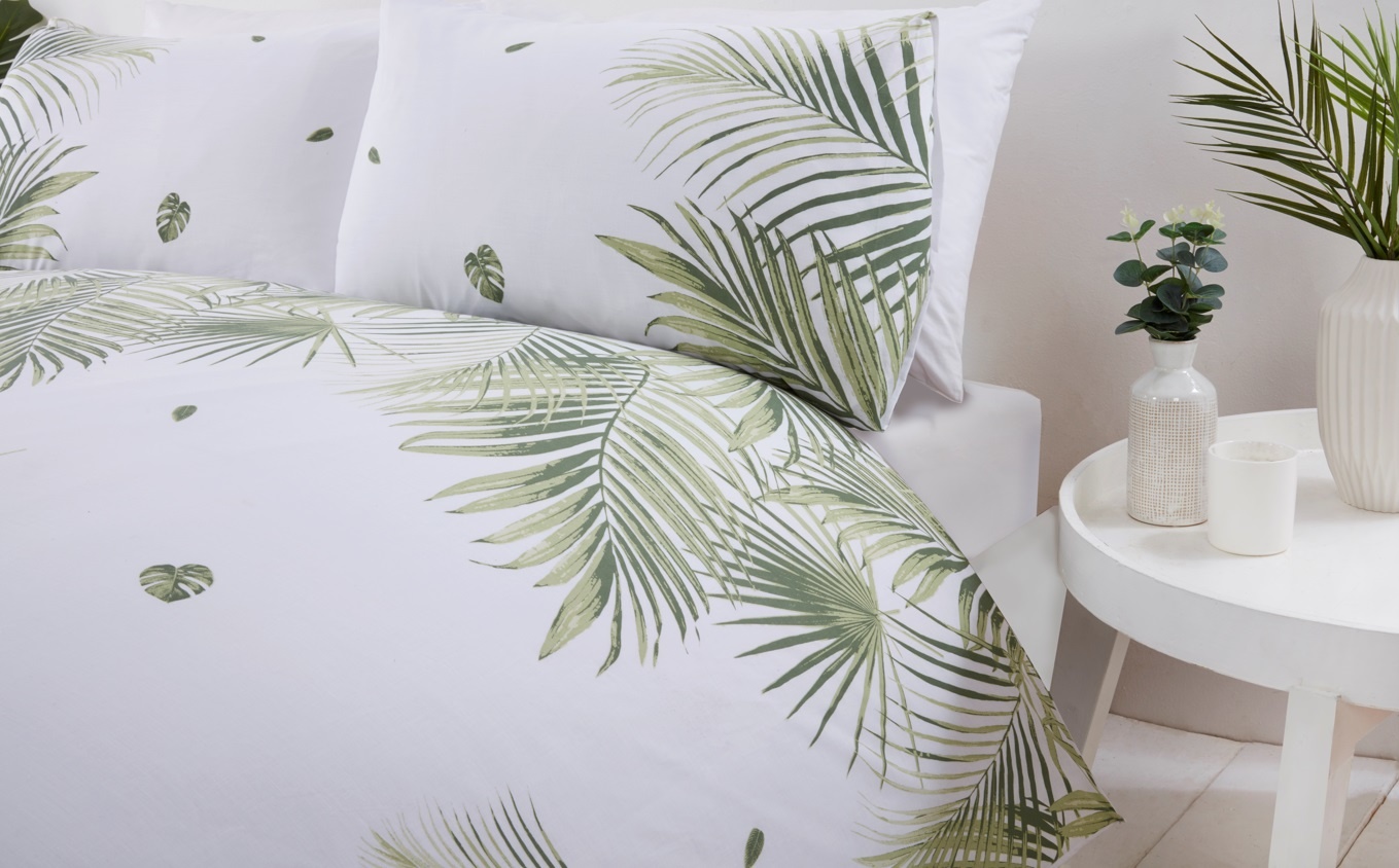 Purest Home dekbedovertrek Tropics groen - blended katoen