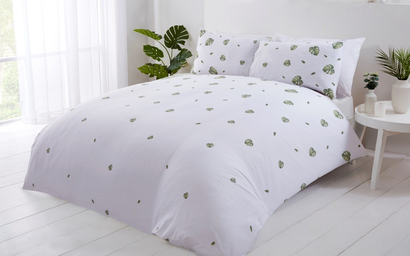 Purest Home dekbedovertrek Tropics groen - blended katoen
