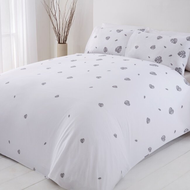 Polykatoen dekbedovertrek Tropics grijs