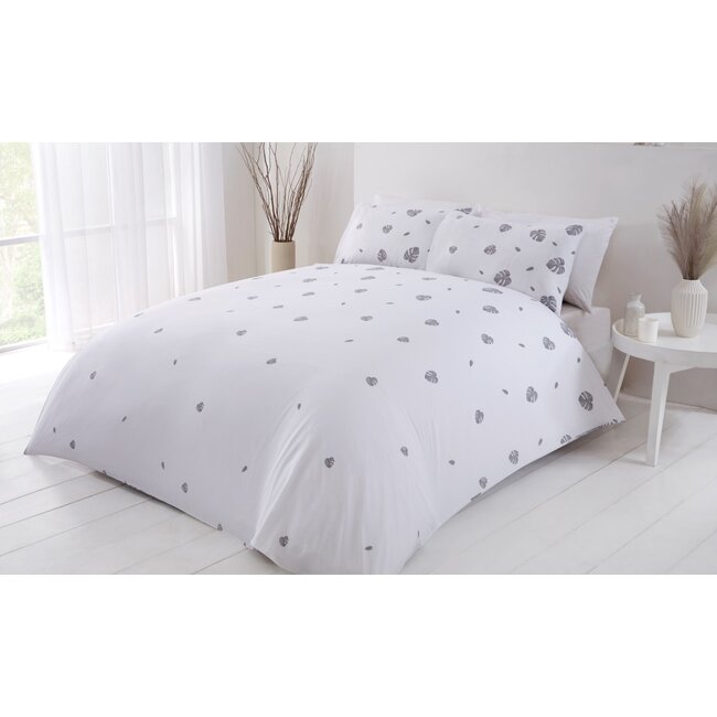 Polykatoen dekbedovertrek Tropics grijs