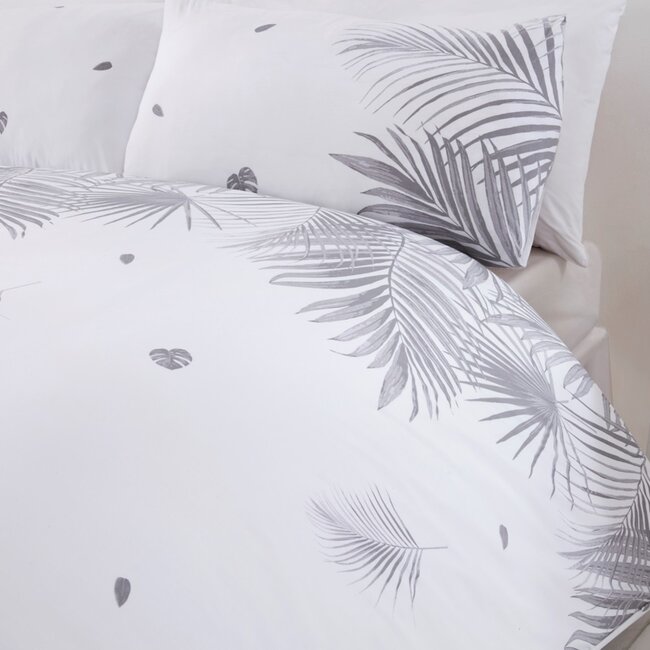 Polykatoen dekbedovertrek Tropics grijs