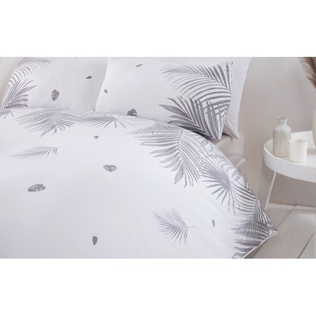 Polykatoen dekbedovertrek Tropics grijs