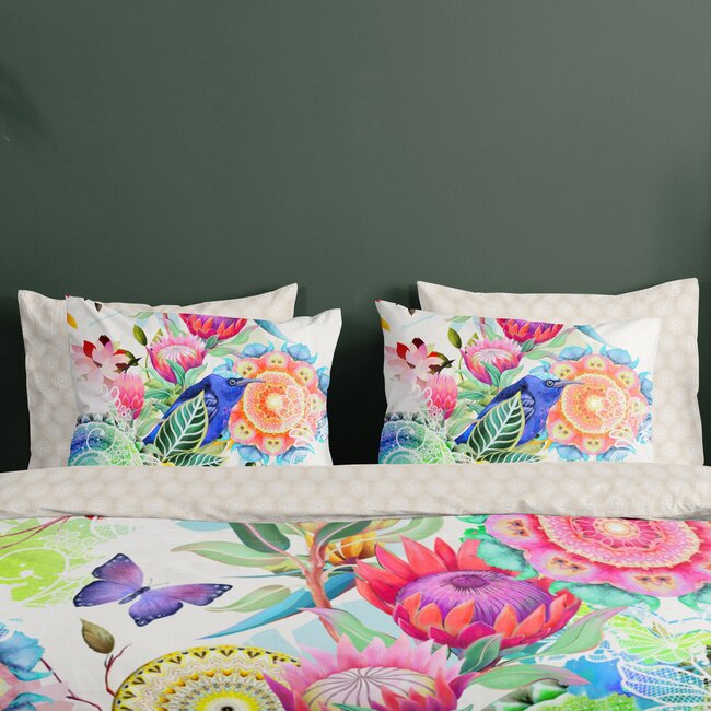 Katoen satijn dekbedovertrek Chess