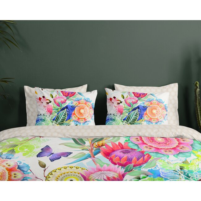 Katoen satijn dekbedovertrek Chess