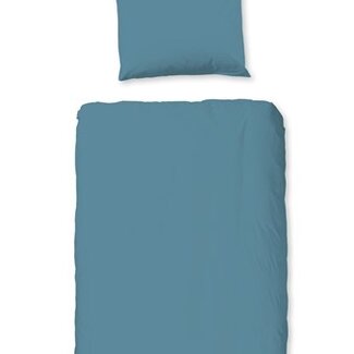 Good Morning Ledikant dekbedovertrek uni blauw - katoen