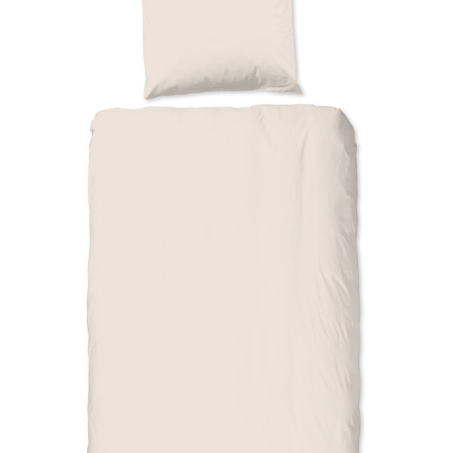 Katoensatijn  dekbedovertrek uni licht zand