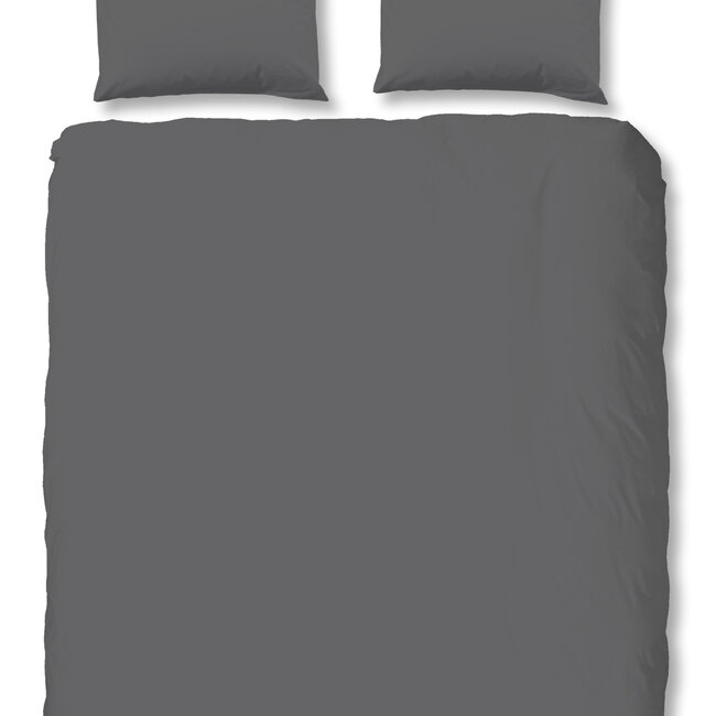 Katoensatijn dekbedovertrek uni grijs