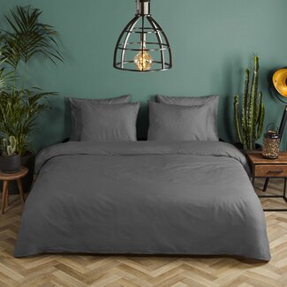 HiP Katoensatijn dekbedovertrek uni antraciet