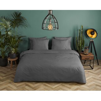 HiP Katoensatijn dekbedovertrek uni antraciet