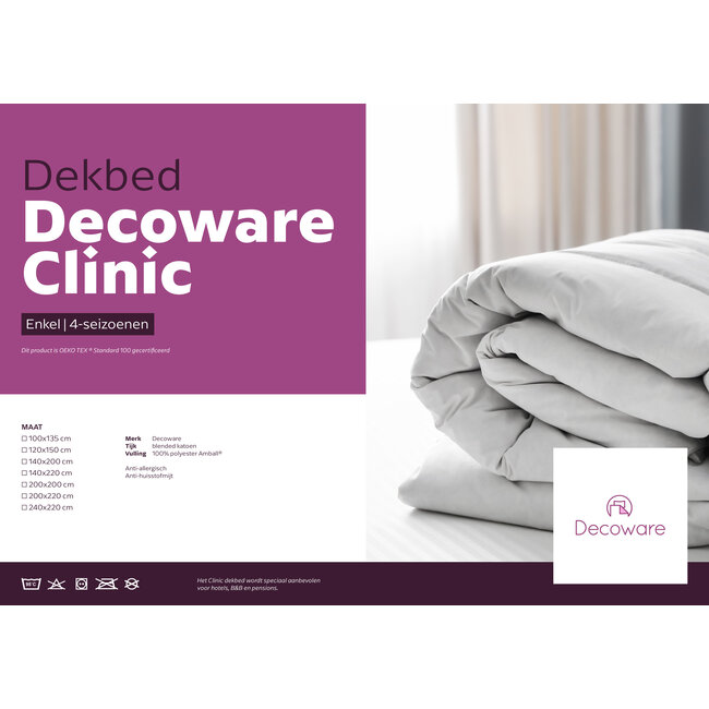 Enkel dekbed -  Clinic - Wasbaar tot 95° C