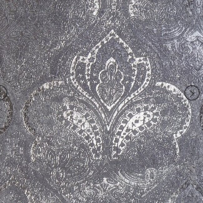Velvet folie print paisley velvet dekbedovertrek zilver grijs - 135x200 +50x75 cm
