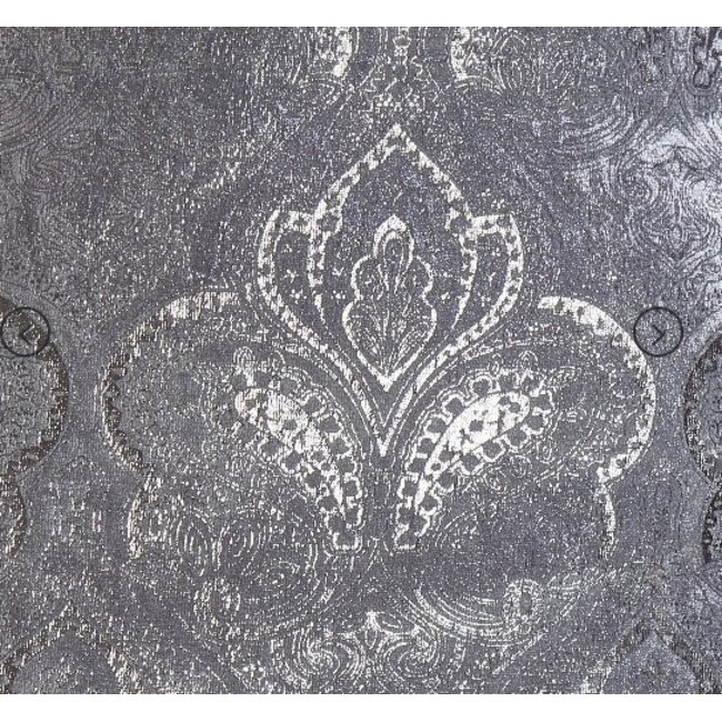 Velvet folie print paisley velvet dekbedovertrek zilver grijs - 135x200 +50x75 cm