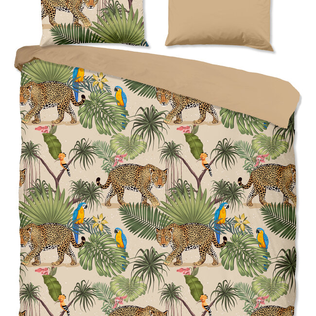 Katoen dekbedovertrek Panter jungle tropical