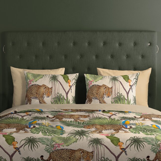 Katoen dekbedovertrek Panter jungle tropical