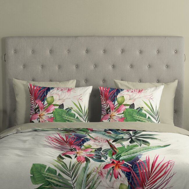 Katoen dekbedovertrek Tropical flowers bloemen