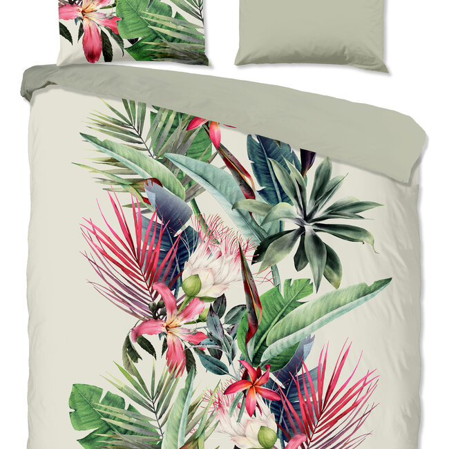 Katoen dekbedovertrek Tropical flowers bloemen