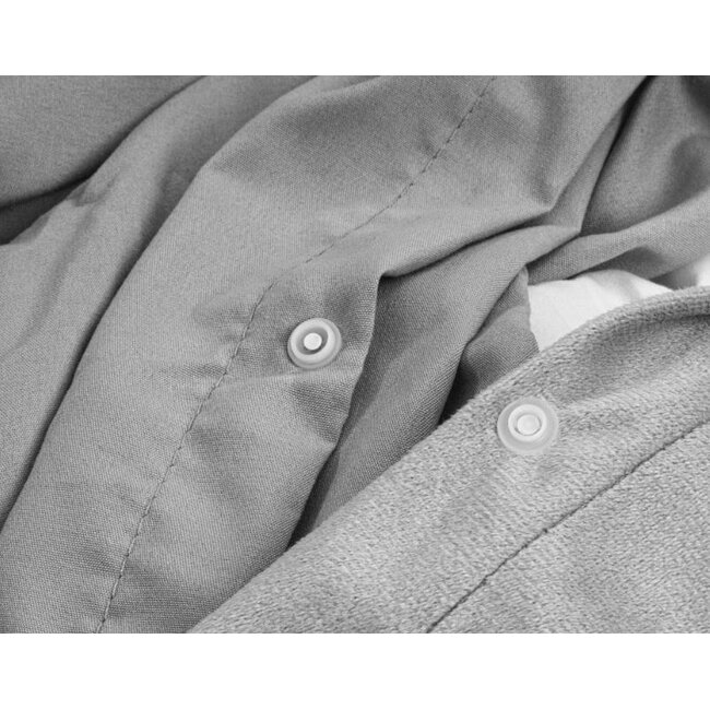 Velvet dekbedovertrek - Uni grijs